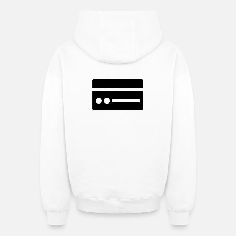 Silhouette de carte de crédit - Sweat à capuche unisexe zippé oversize épais SPREAD - blanc
