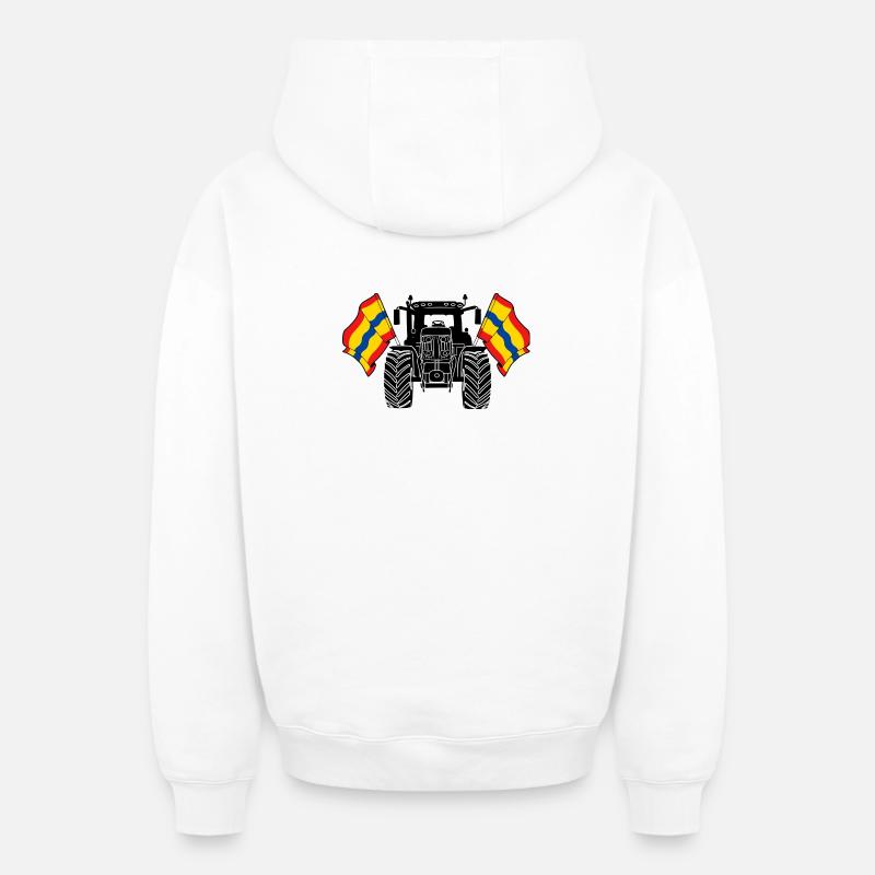 Overijssel_Tractor_Pride - Oversized Heavyweight Unisex Zip Hoodie - Weiß