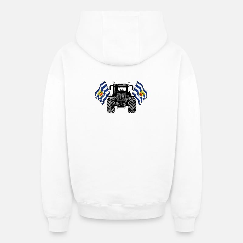 Zeeland_Tractor_Pride - Sweat à capuche unisexe zippé oversize épais SPREAD - blanc