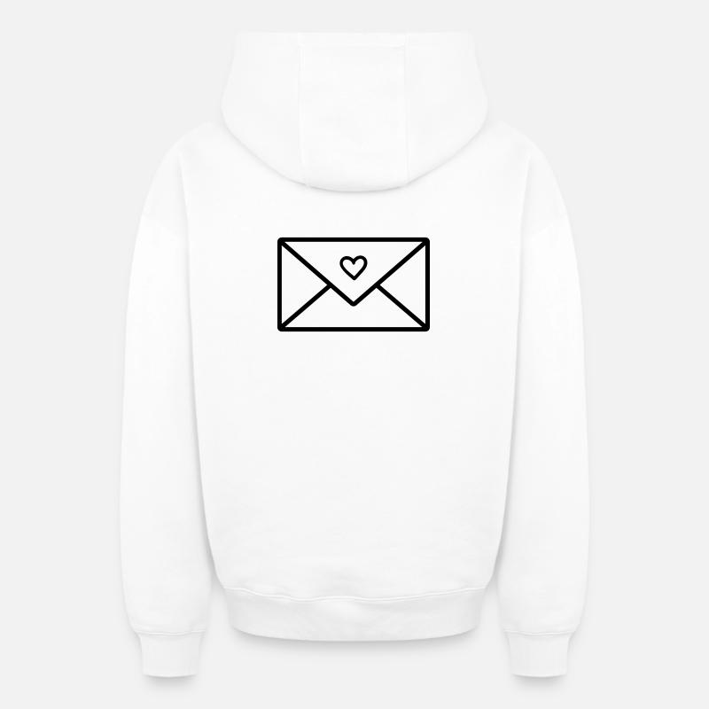 lettre d’amour - Sweat à capuche unisexe zippé oversize épais SPREAD - blanc