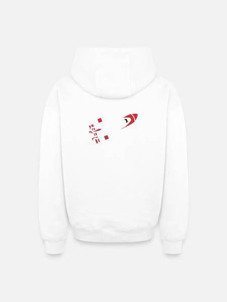 Abstract Rocket Silhouette - Oversized Heavyweight Unisex Zip Hoodie - white
