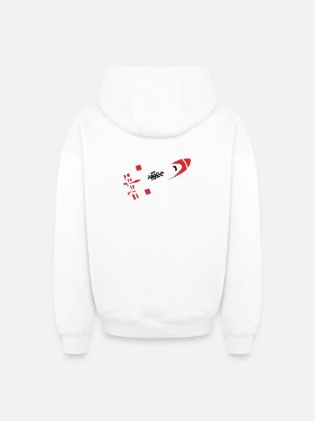 Red Rocket Graffiti Logo - Oversized Heavyweight Unisex Zip Hoodie - white