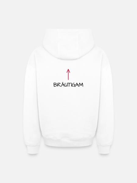 Bräutigam Junggesellenabschied Pfeil - Oversized Heavyweight Unisex Zip Hoodie - Weiß