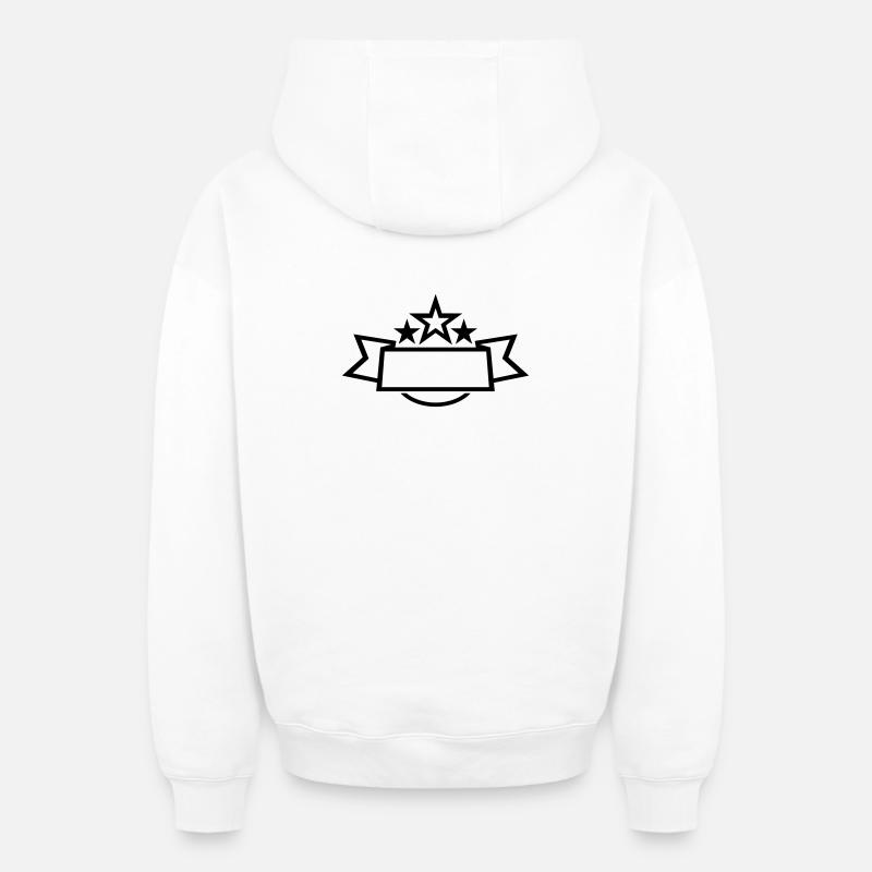 bannière étoiles - Sweat à capuche unisexe zippé oversize épais SPREAD - blanc