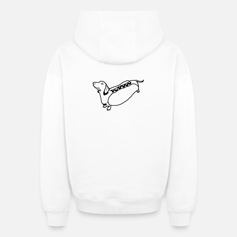 Hot-dog - Sweat à capuche unisexe zippé oversize épais SPREAD - blanc