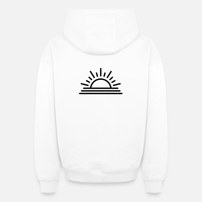 coucher de soleil - Sweat à capuche unisexe zippé oversize épais SPREAD - blanc