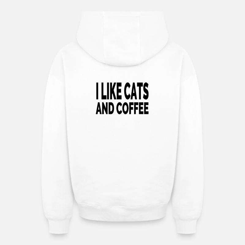 félin - Sweat à capuche unisexe zippé oversize épais SPREAD - blanc
