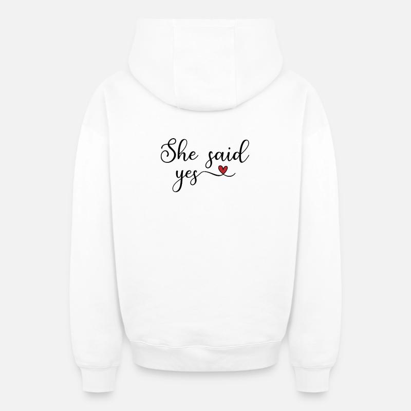 sie hat ja gesagt - Sweat à capuche unisexe zippé oversize épais SPREAD - blanc