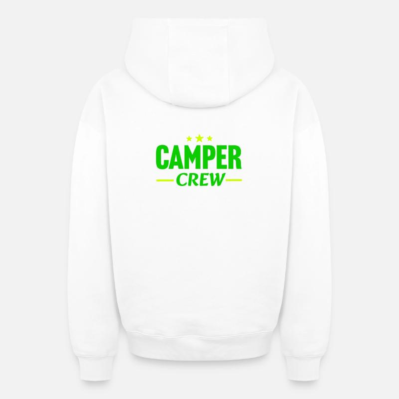 Équipe camping-campeur - Sweat à capuche unisexe zippé oversize épais SPREAD - blanc