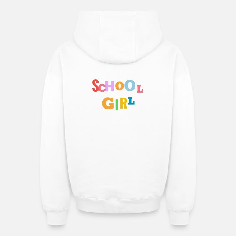 Écolière - Sweat à capuche unisexe zippé oversize épais SPREAD - blanc