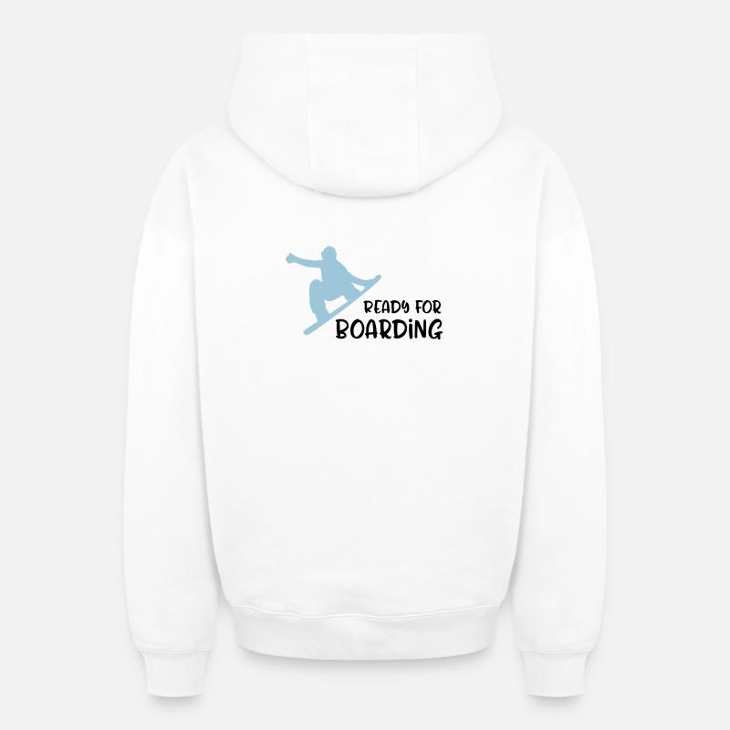 snowboard - Sweat à capuche unisexe zippé oversize épais SPREAD - blanc