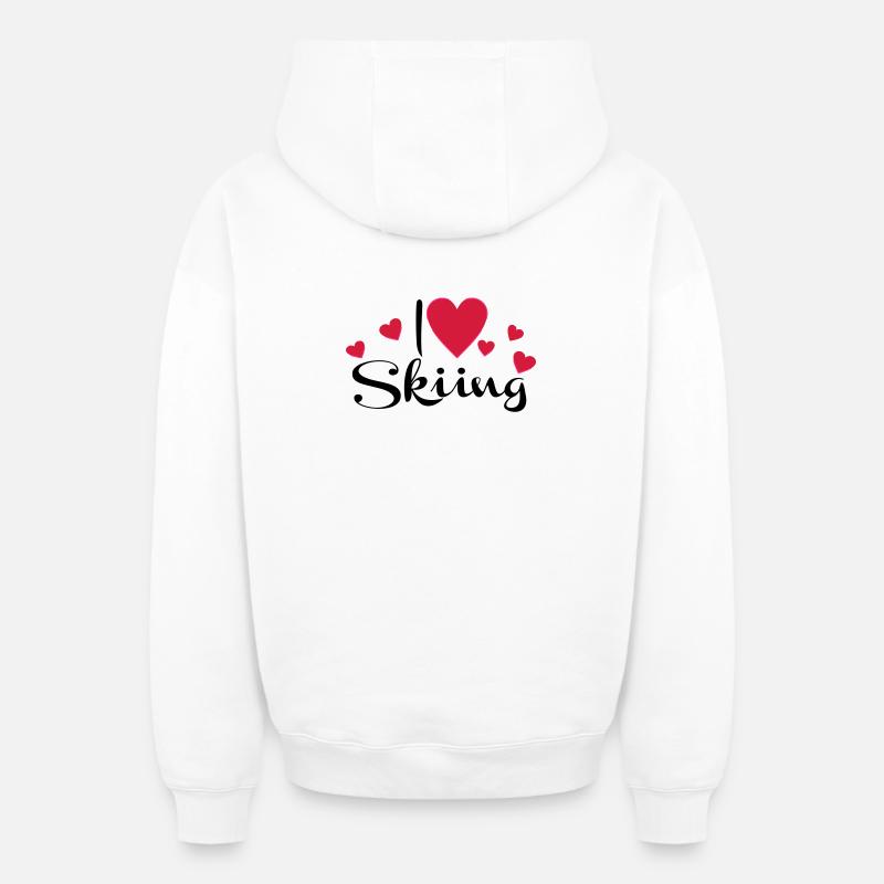 Ski - Sweat à capuche unisexe zippé oversize épais SPREAD - blanc