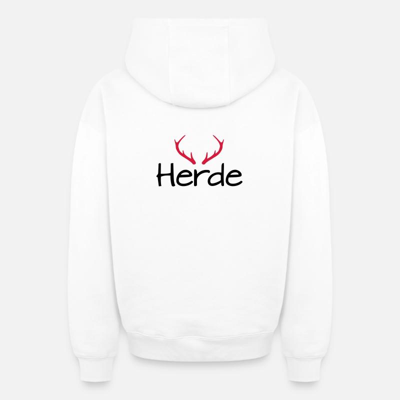 Herde Geweih Hirschgeweih - Oversized Heavyweight Unisex Zip Hoodie - Weiß