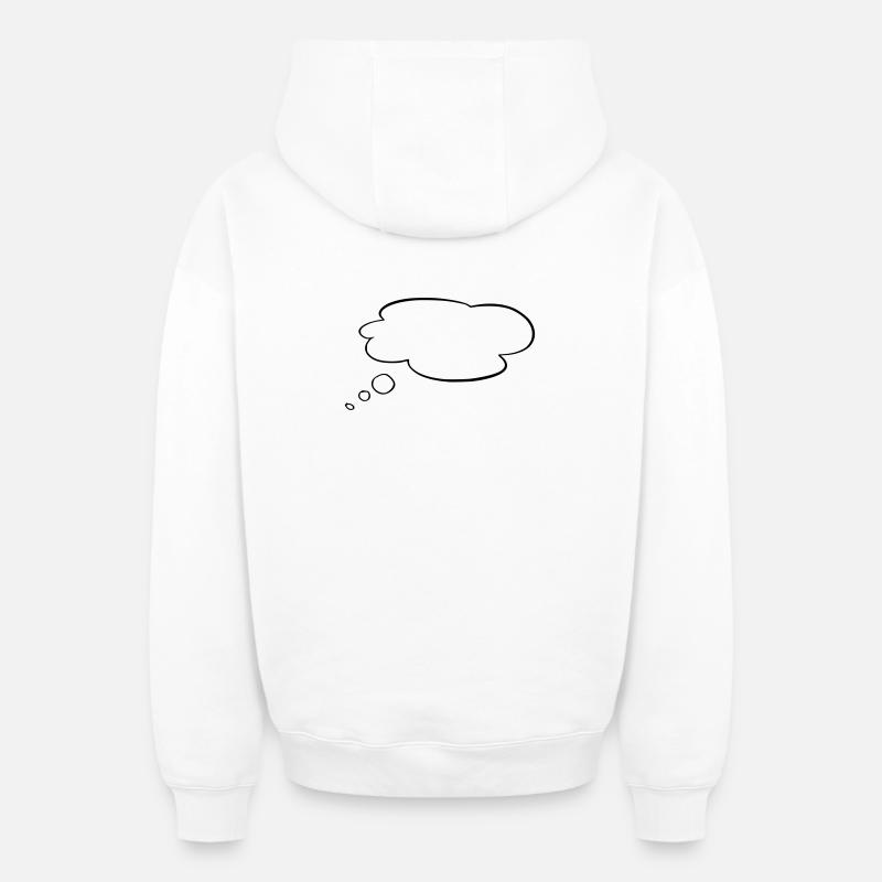 Thought bubble - Oversized Heavyweight Unisex Zip Hoodie - white