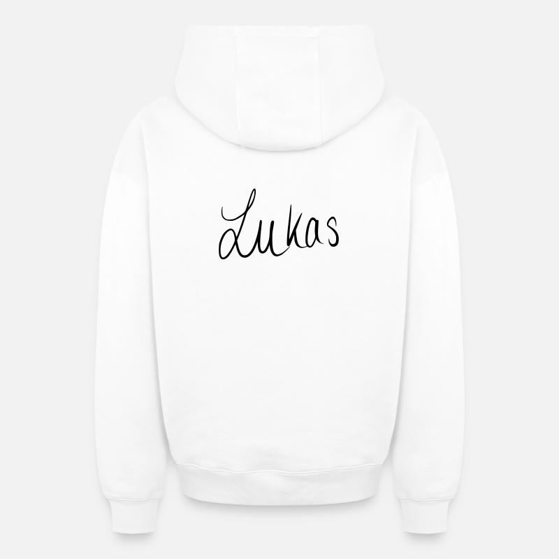 Luc - Sweat à capuche unisexe zippé oversize épais SPREAD - blanc