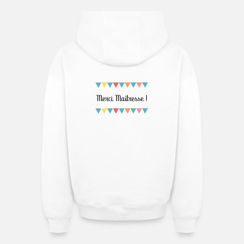MAÎTRESSE. MERCI. MERCI MAÎTRESSE - Sweat à capuche unisexe zippé oversize épais SPREAD - blanc