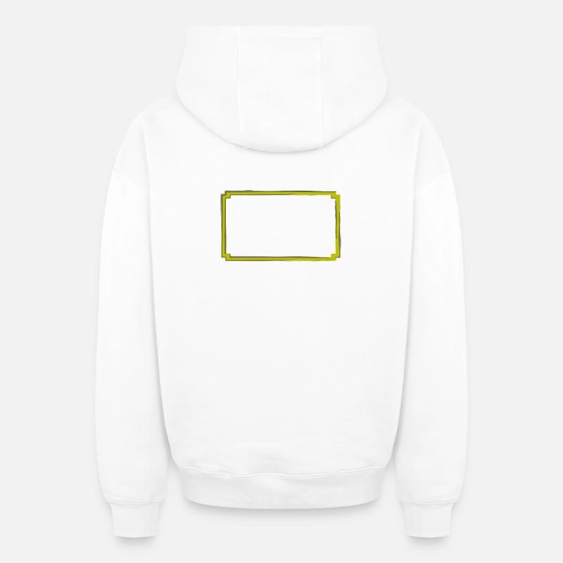 cadre jaune-gris - Sweat à capuche unisexe zippé oversize épais SPREAD - blanc