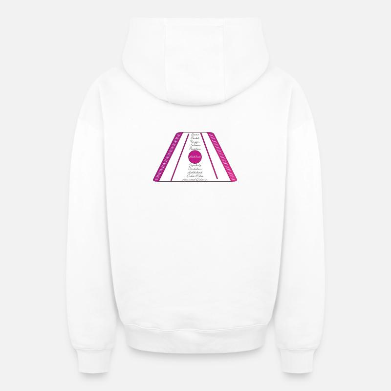 dulcimer pourpre rose - Sweat à capuche unisexe zippé oversize épais SPREAD - blanc