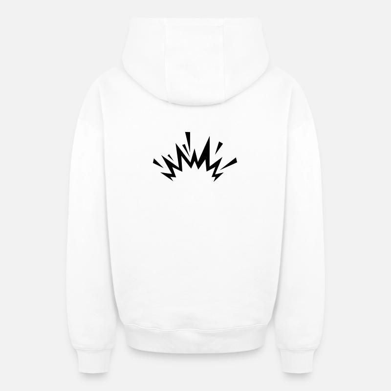 Comic Explosion - Oversized Heavyweight Unisex Zip Hoodie - Weiß