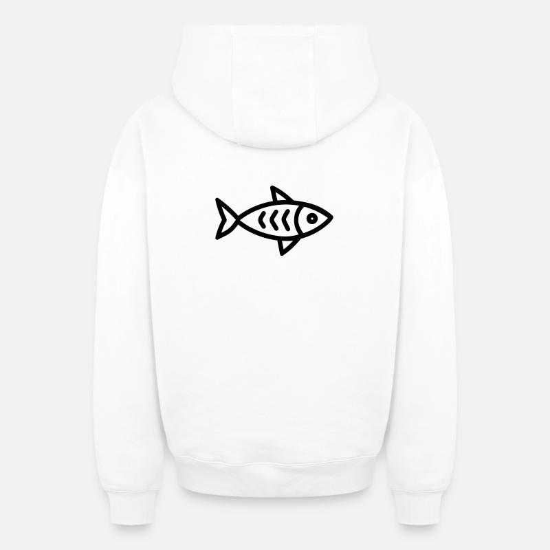 hareng - Sweat à capuche unisexe zippé oversize épais SPREAD - blanc