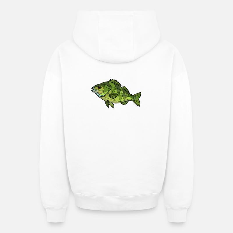 Perchoir géométrique Low Poly - Sweat à capuche unisexe zippé oversize épais SPREAD - blanc