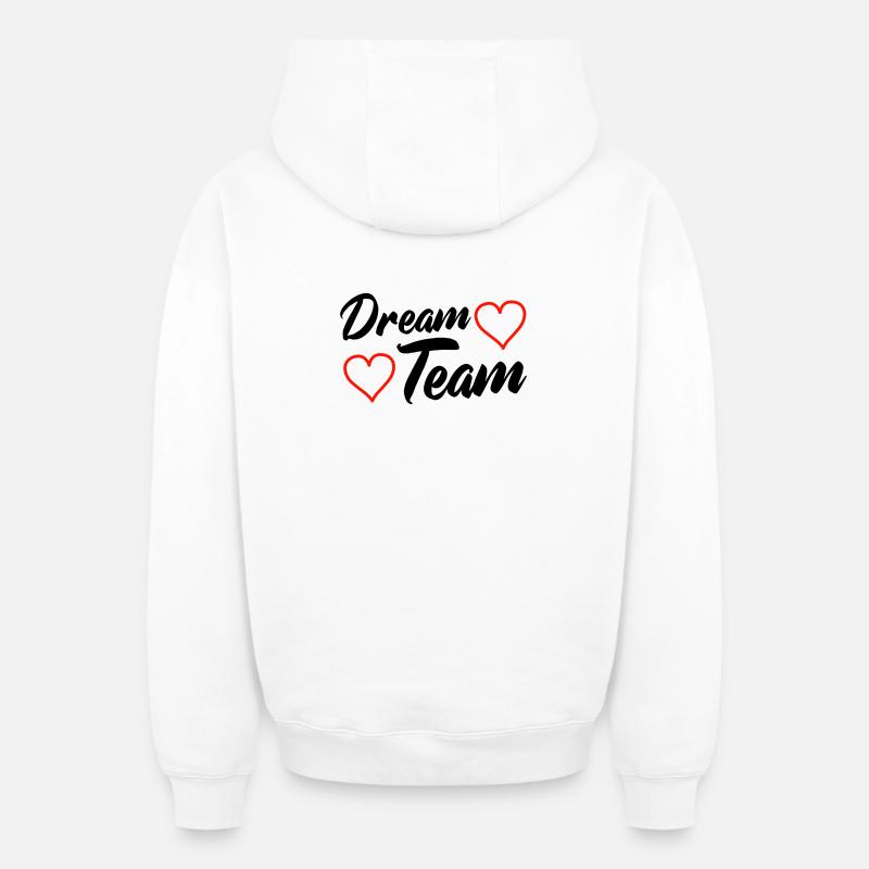 Équipe de rêve - Sweat à capuche unisexe zippé oversize épais SPREAD - blanc