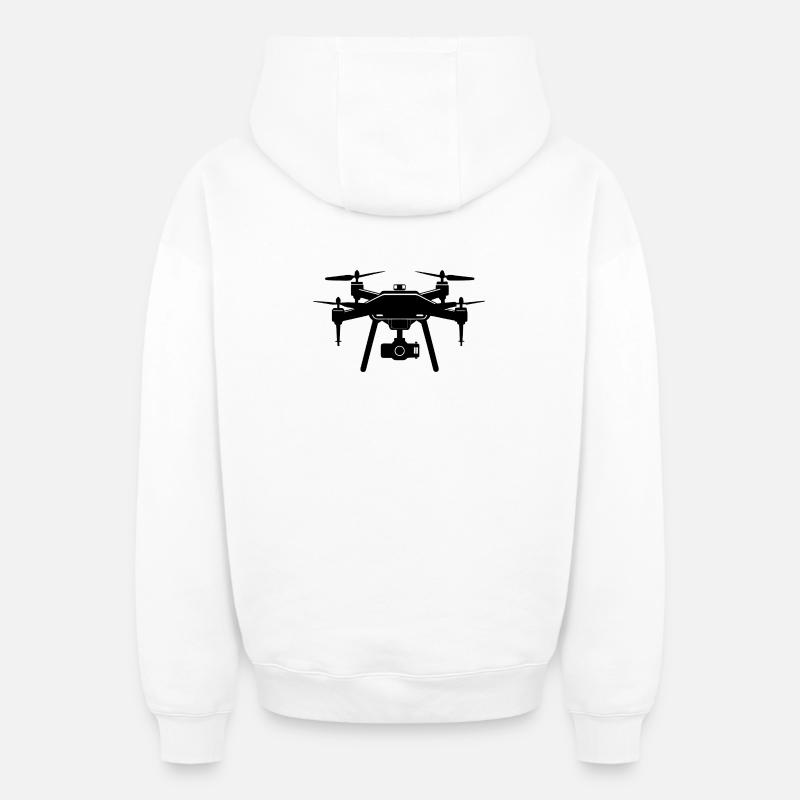 Drone - Sweat à capuche unisexe zippé oversize épais SPREAD - blanc