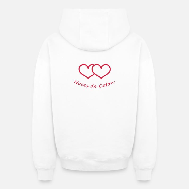 Noces de Coton - Sweat à capuche unisexe zippé oversize épais SPREAD - blanc