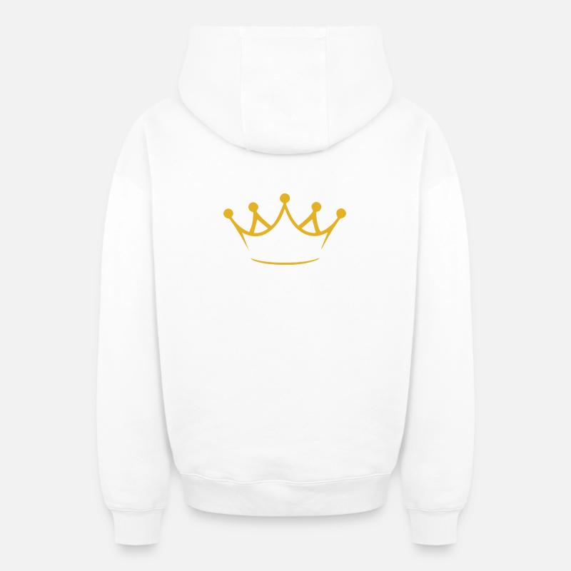 Couronne d’or - Sweat à capuche unisexe zippé oversize épais SPREAD - blanc