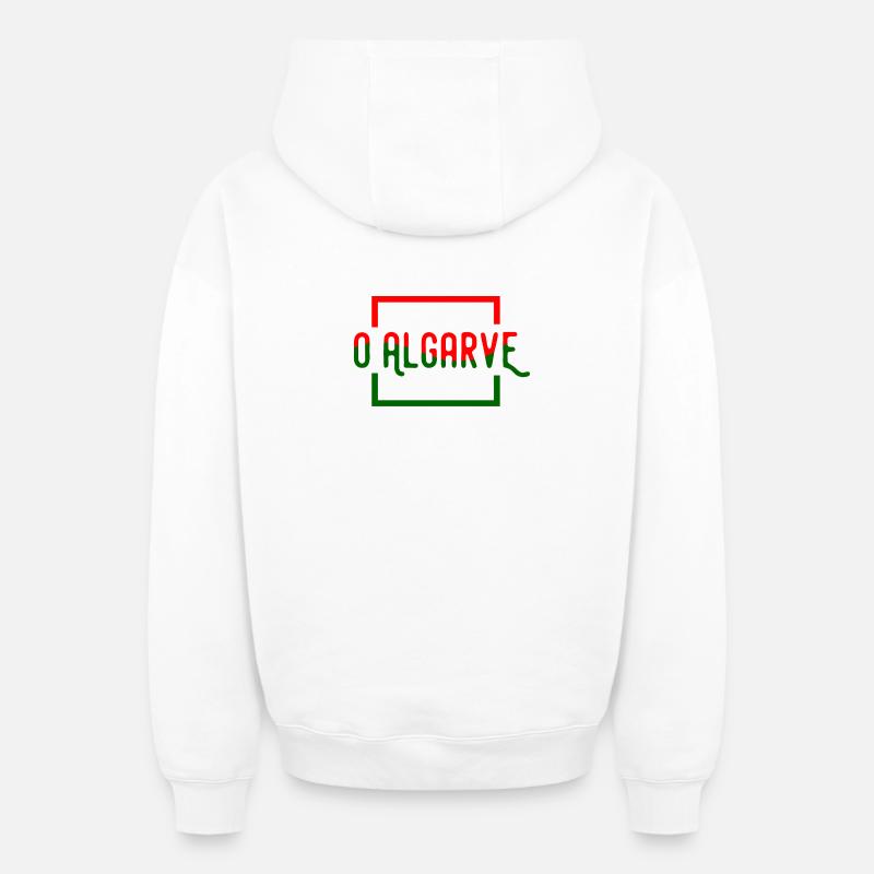 O Algarve - Sweat à capuche unisexe zippé oversize épais SPREAD - blanc