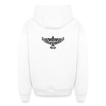 Aigle - Sweat à capuche unisexe zippé oversize épais SPREAD - blanc - Dos - AI Model Male 178 light (178cm)