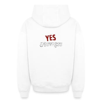 Ja Herrin - Oversized Heavyweight Unisex Zip Hoodie - Weiß - Hinten - AI Model Male 178 light (178cm)