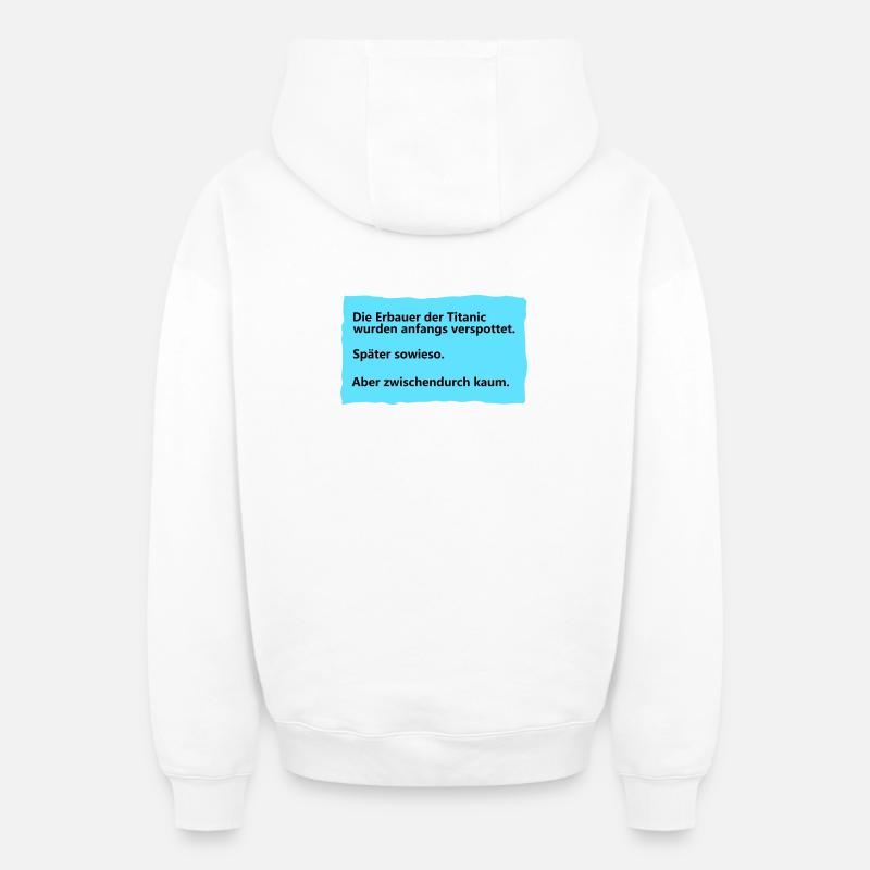 Titanesque - Sweat à capuche unisexe zippé oversize épais SPREAD - blanc