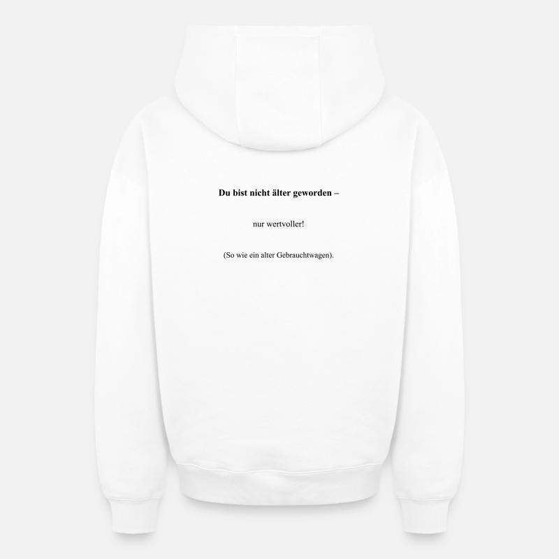 Anniversaire - Sweat à capuche unisexe zippé oversize épais SPREAD - blanc