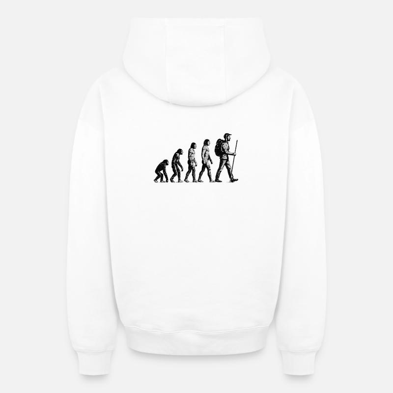 Evolution zum Wandersmann Grunge Design - Oversized Heavyweight Unisex Zip Hoodie - Weiß