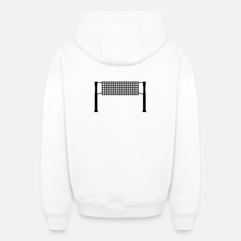 Filet de volley-ball - Sweat à capuche unisexe zippé oversize épais SPREAD - blanc