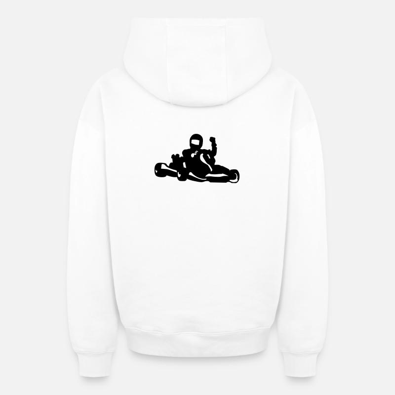 Karting - Sweat à capuche unisexe zippé oversize épais SPREAD - blanc