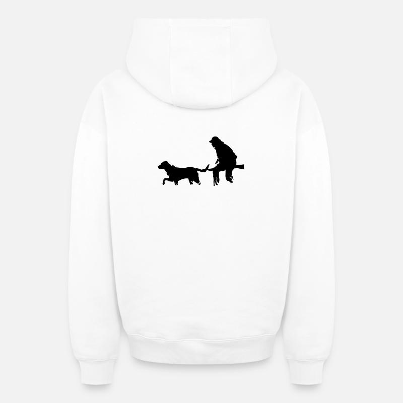 Hunter - Sweat à capuche unisexe zippé oversize épais SPREAD - blanc