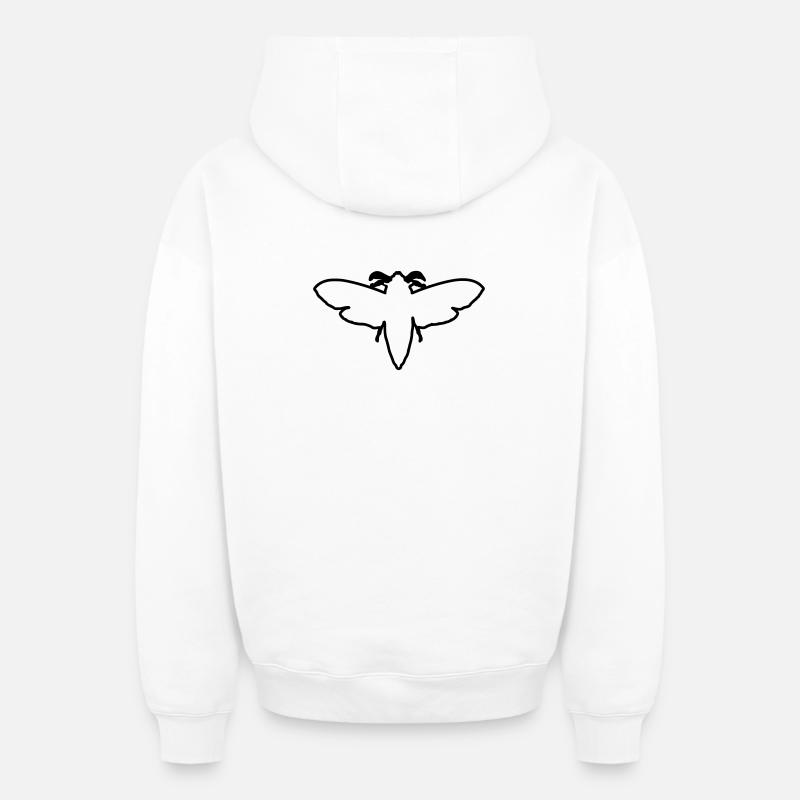 Papillon de nuit 2 - Sweat à capuche unisexe zippé oversize épais SPREAD - blanc