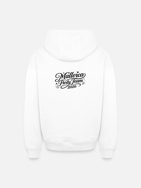 Mallorca Party Team 2026 - Oversized Heavyweight Unisex Zip Hoodie - Weiß