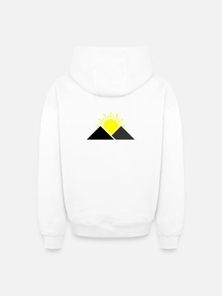 Sun Mountains Landscape - Oversized Heavyweight Unisex Zip Hoodie - white