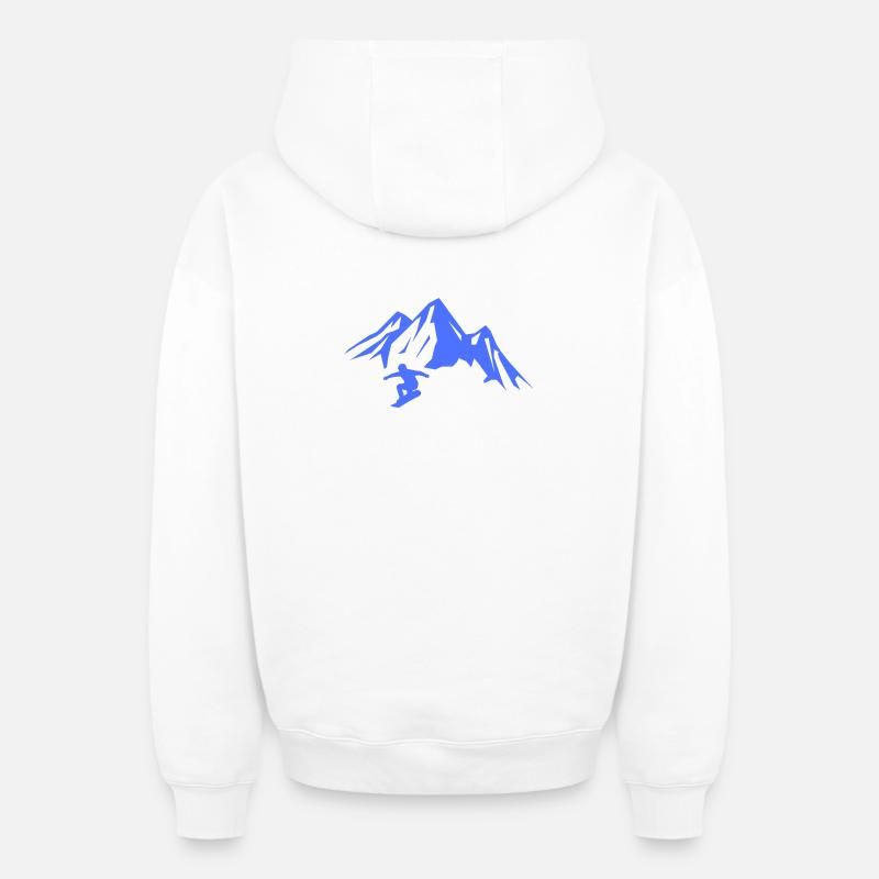 snowboard_berge- - Sweat à capuche unisexe zippé oversize épais SPREAD - blanc