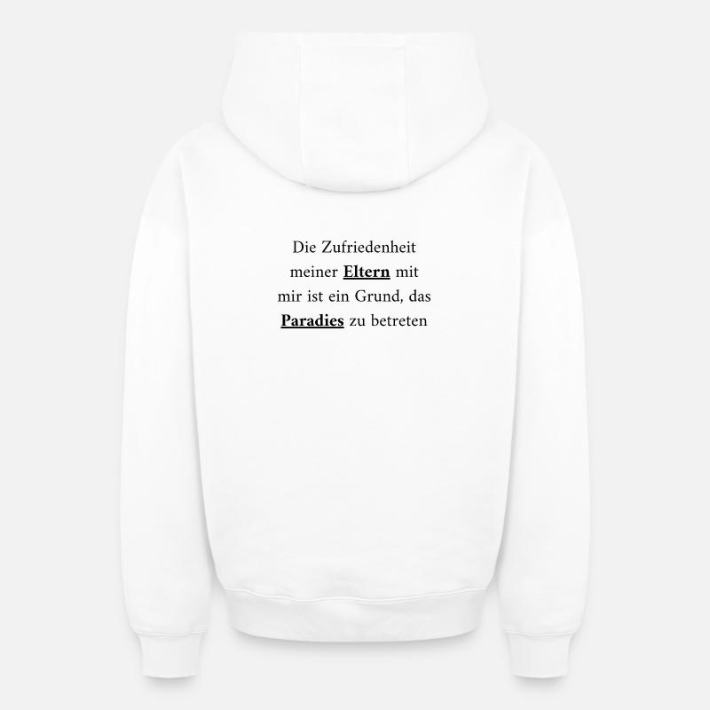 Eltern & Paradies: Ein Weg zum Glück - Oversized Heavyweight Unisex Zip Hoodie - Weiß
