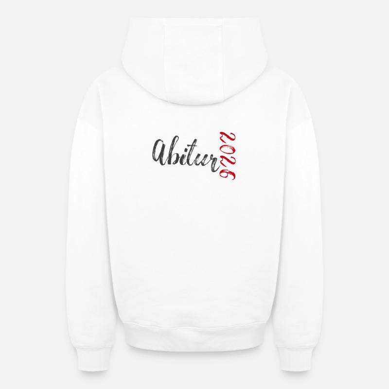 Abitur 2026 - Sweat à capuche unisexe zippé oversize épais SPREAD - blanc