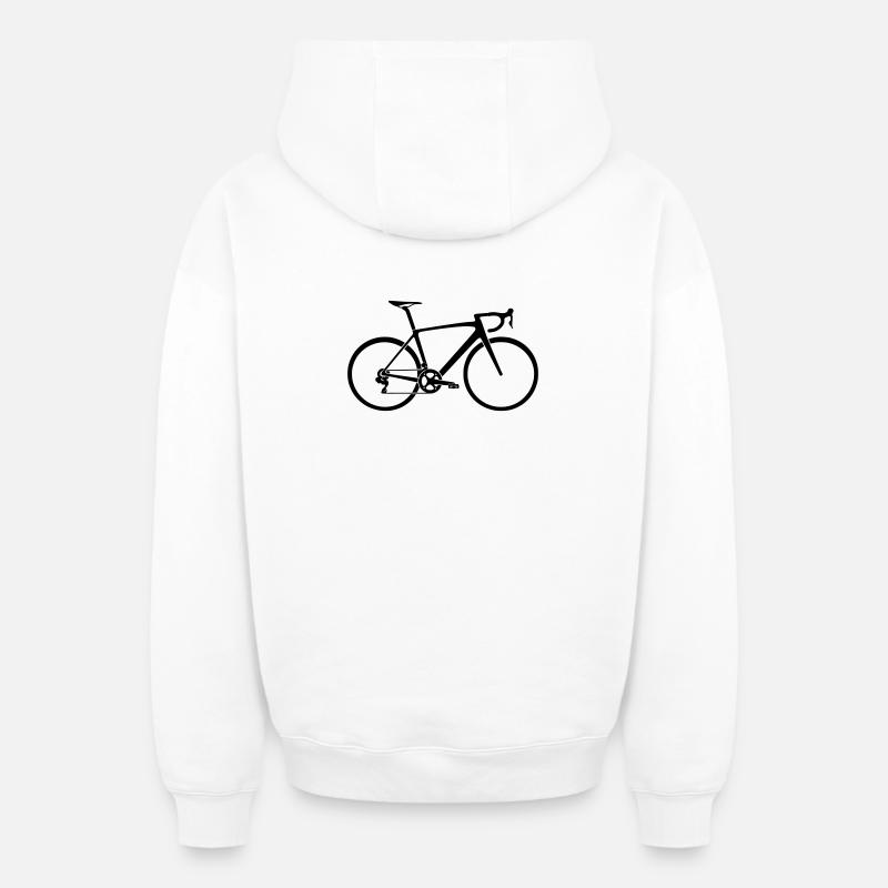 velo de course - Sweat à capuche unisexe zippé oversize épais SPREAD - blanc