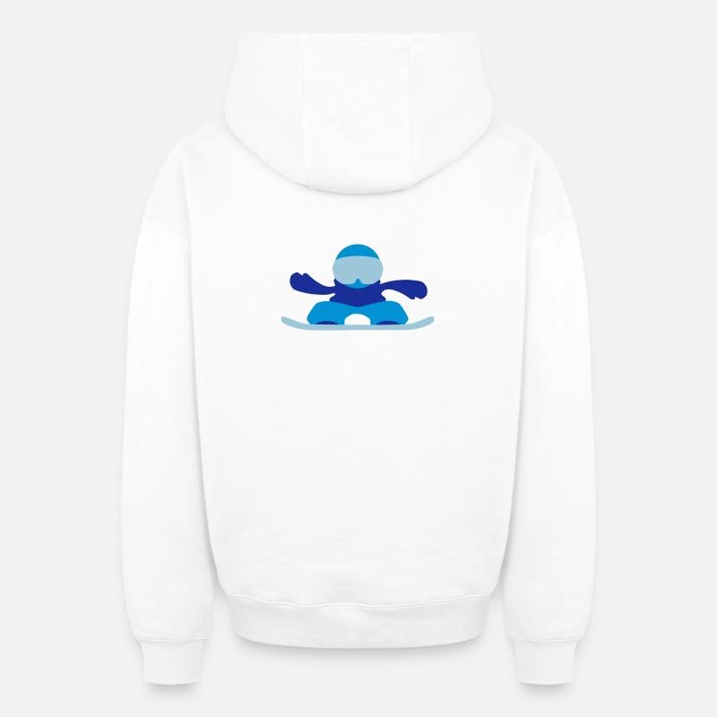 snowboardeuse - Sweat à capuche unisexe zippé oversize épais SPREAD - blanc