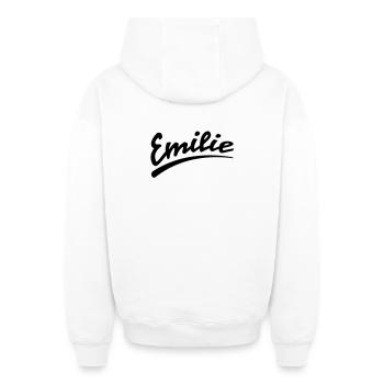 emilie | Emilie - Sweat à capuche unisexe zippé oversize épais SPREAD - blanc - Dos - AI Model Male 178 light (178cm)