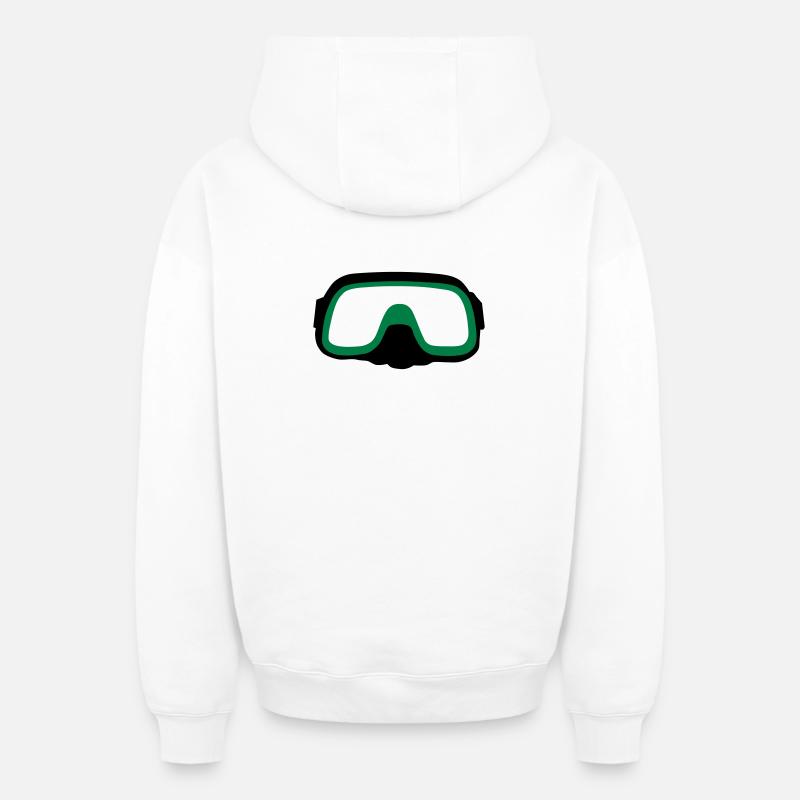 Masque de plongée sous-marine - Sweat à capuche unisexe zippé oversize épais SPREAD - blanc