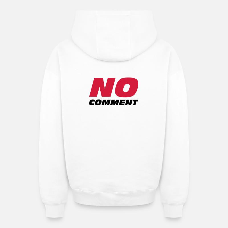 No Comment - Oversized Heavyweight Unisex Zip Hoodie - Weiß