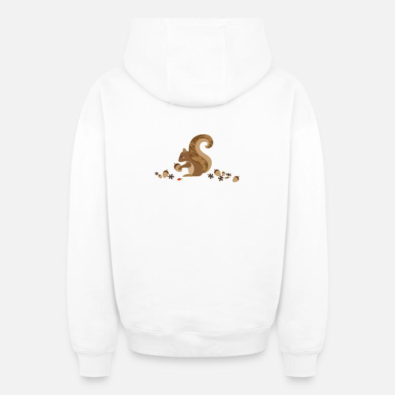 Ein Eichhörnchen mit einer Eichel - Oversized Heavyweight Unisex Zip Hoodie - Weiß